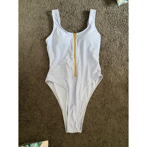 Zip Front One Piece Tank Swimsuit